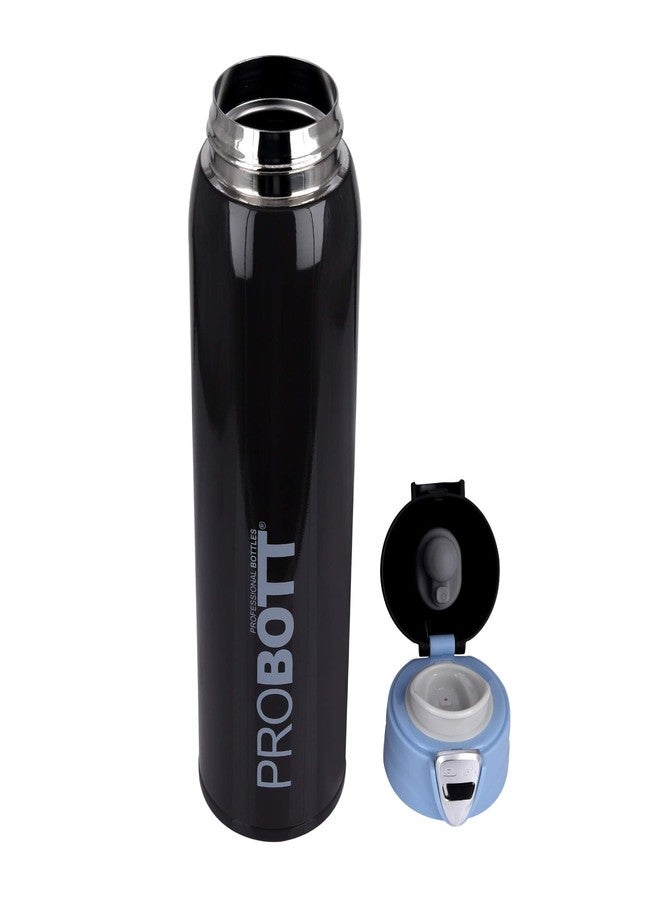 PROBOTT Thermosteel Vacuum Flask Hot & Cold Sports Bottle Each 750ml -Black (Pack of 2) - Image 3